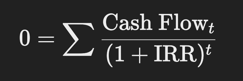 formula for IRR